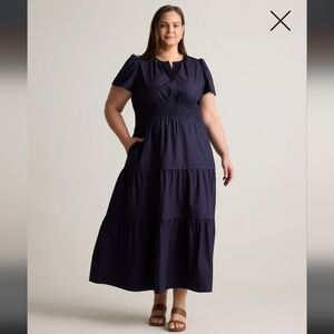 Quince Poplin Tiered Maxi Dress